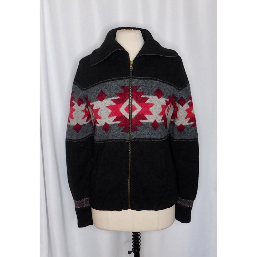 LRL RALPH LAUREN Jeans Co. Intarsia Southwestern Cardigan Wool ~ Large Women’s